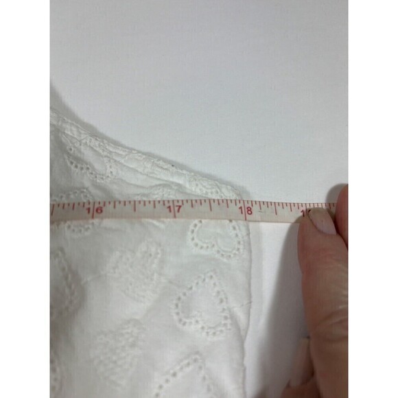 LPA Janina Sundress Summer Dress White Large Heart Eyelet Cut Out Back - Picture 6 of 13